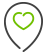 icone de localização com um coração no meio