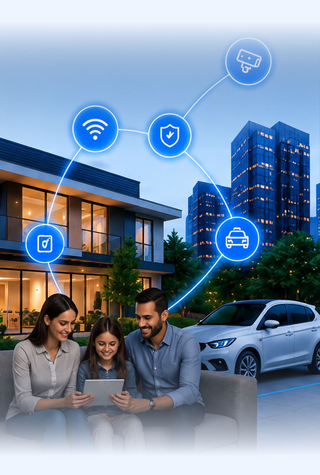 Família conectada pela AserNet IoT Services